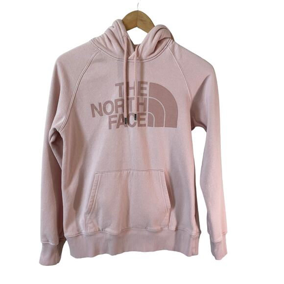 THE NORTH FACE Womens Logo Spell Out Pullover Hoodie Pink Size XS Outdoor Active - Picture 1 of 11